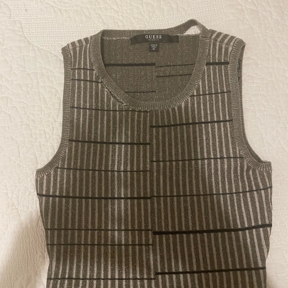 Guess, x small, distressed sweater dress, knee length, body con